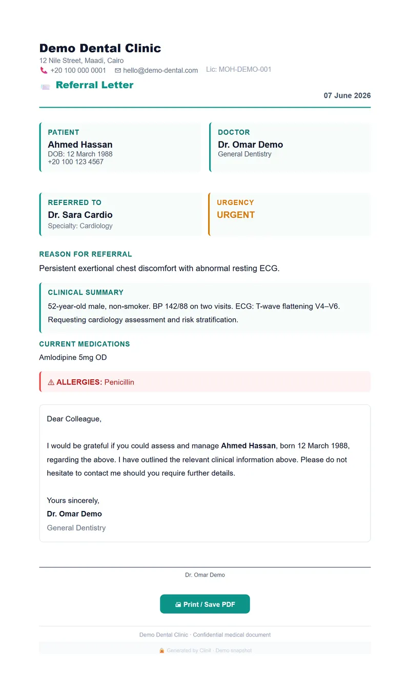 Referral letter (English)