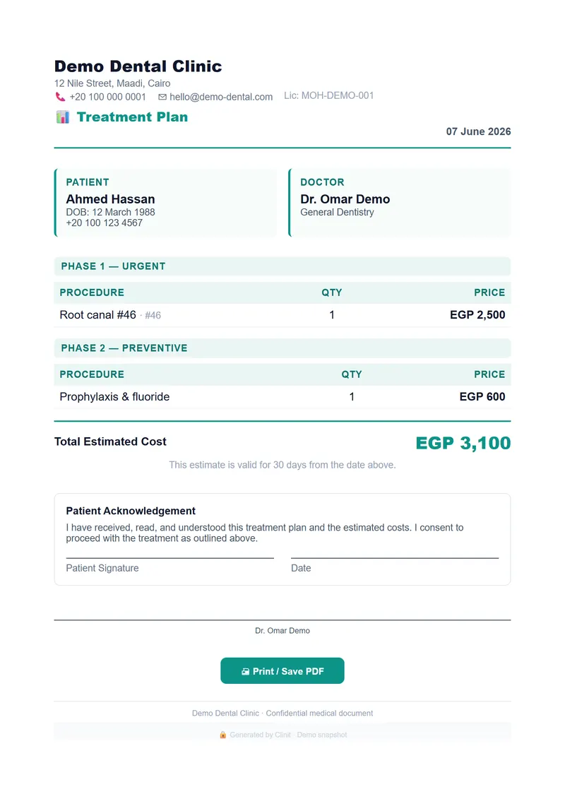 Treatment plan (English)